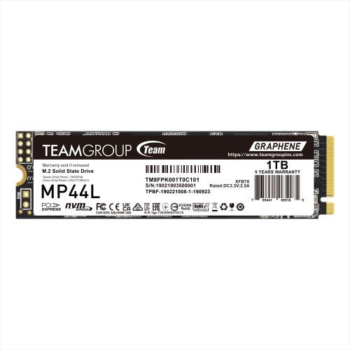 Team 1TB MP44 M.2 NVMe Gen4 SSD, M.2 2280, PCIe4, R/W 7400/6500 MB/s, Heat Dissipating Graphene Label